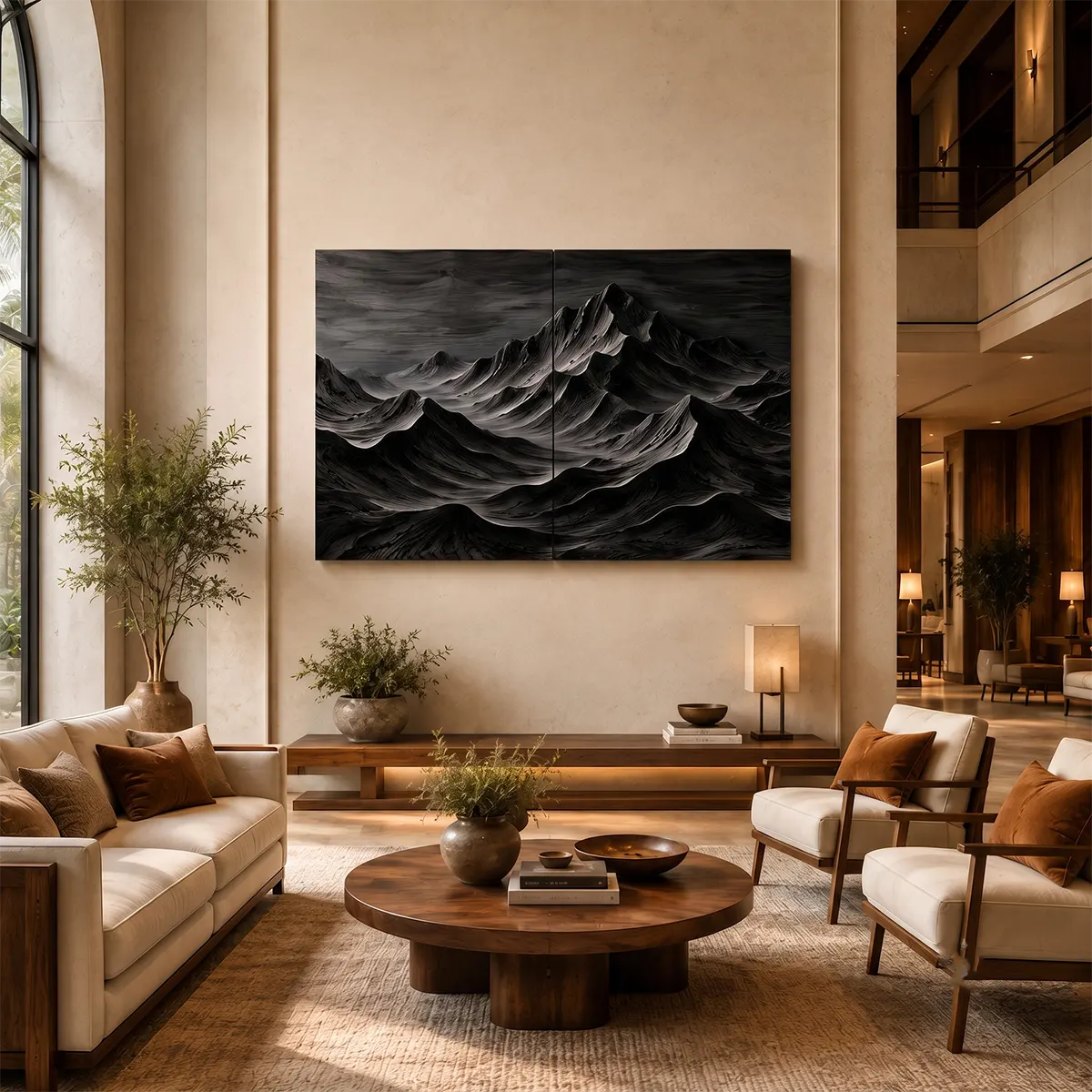 Mountain Wood Wall Art | Abstract Wooden Landscape Wall Decor for Living Room, Bedroom & Office TT006-1627