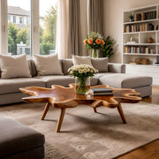 Leaf-Shaped Solid Wood Coffee Table | Handcrafted Modern Design TH003-7747