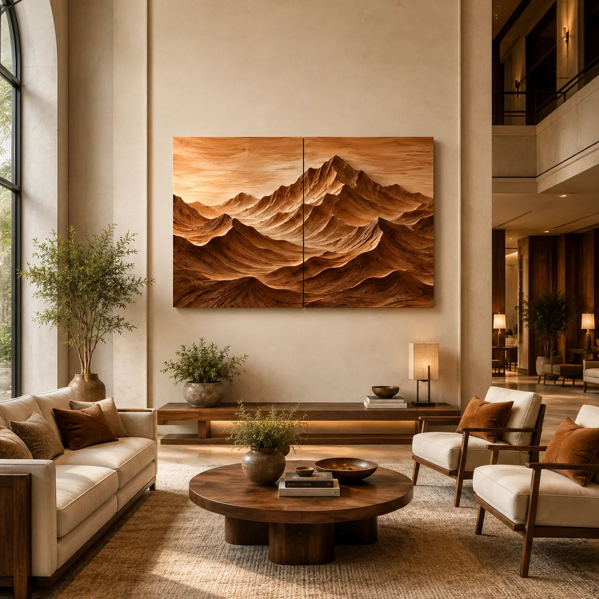 Mountain Wood Wall Art | Abstract Wooden Landscape Wall Decor for Living Room, Bedroom & Office TT006-1627