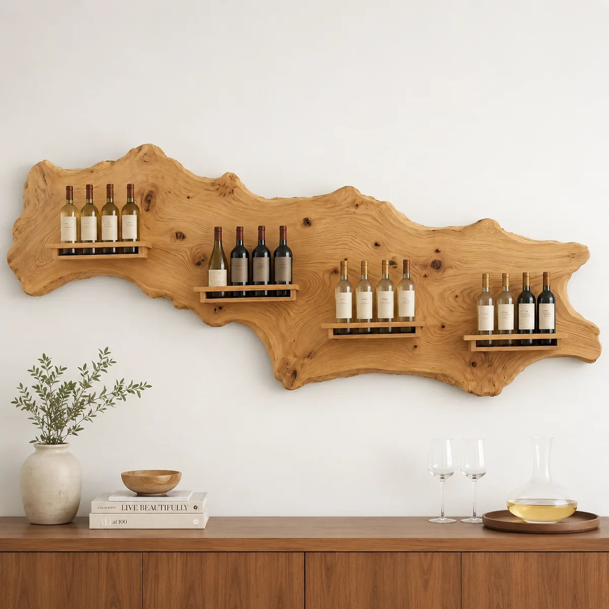 Wildwood Gallery Live Edge Solid Wood Wine Rack for Dining Rooms TT006-4467