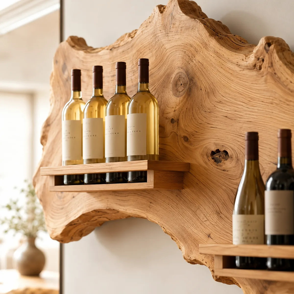 Wildwood Gallery Live Edge Solid Wood Wine Rack for Dining Rooms TT006-4467
