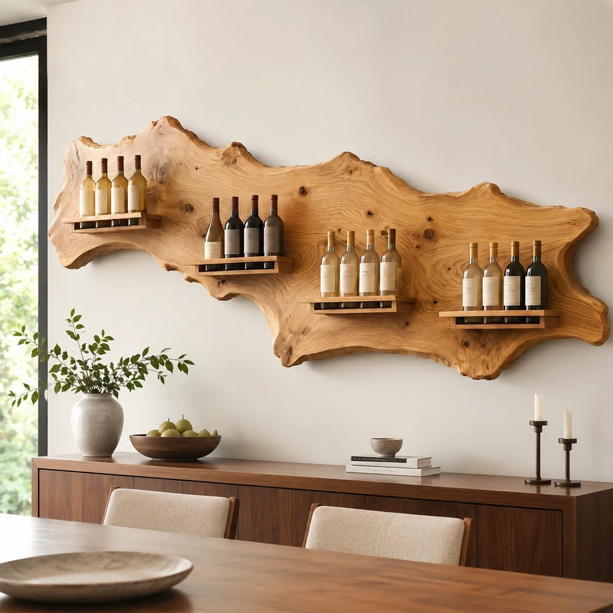 Wildwood Gallery Live Edge Solid Wood Wine Rack for Dining Rooms TT006-4467