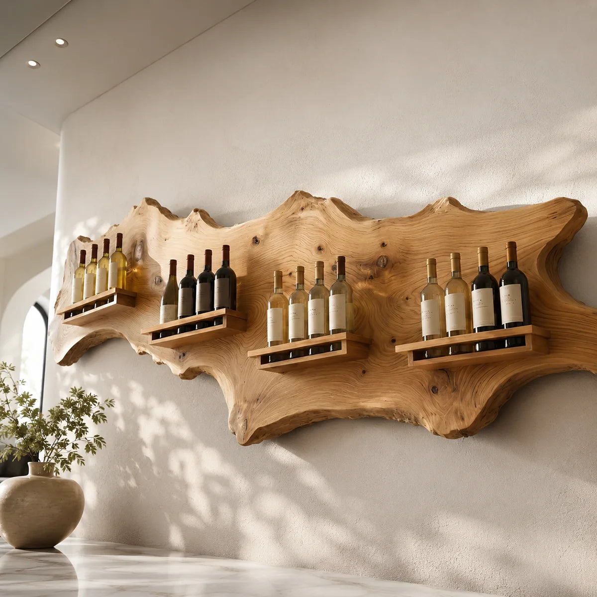 Wildwood Gallery Live Edge Solid Wood Wine Rack for Dining Rooms TT006-4467