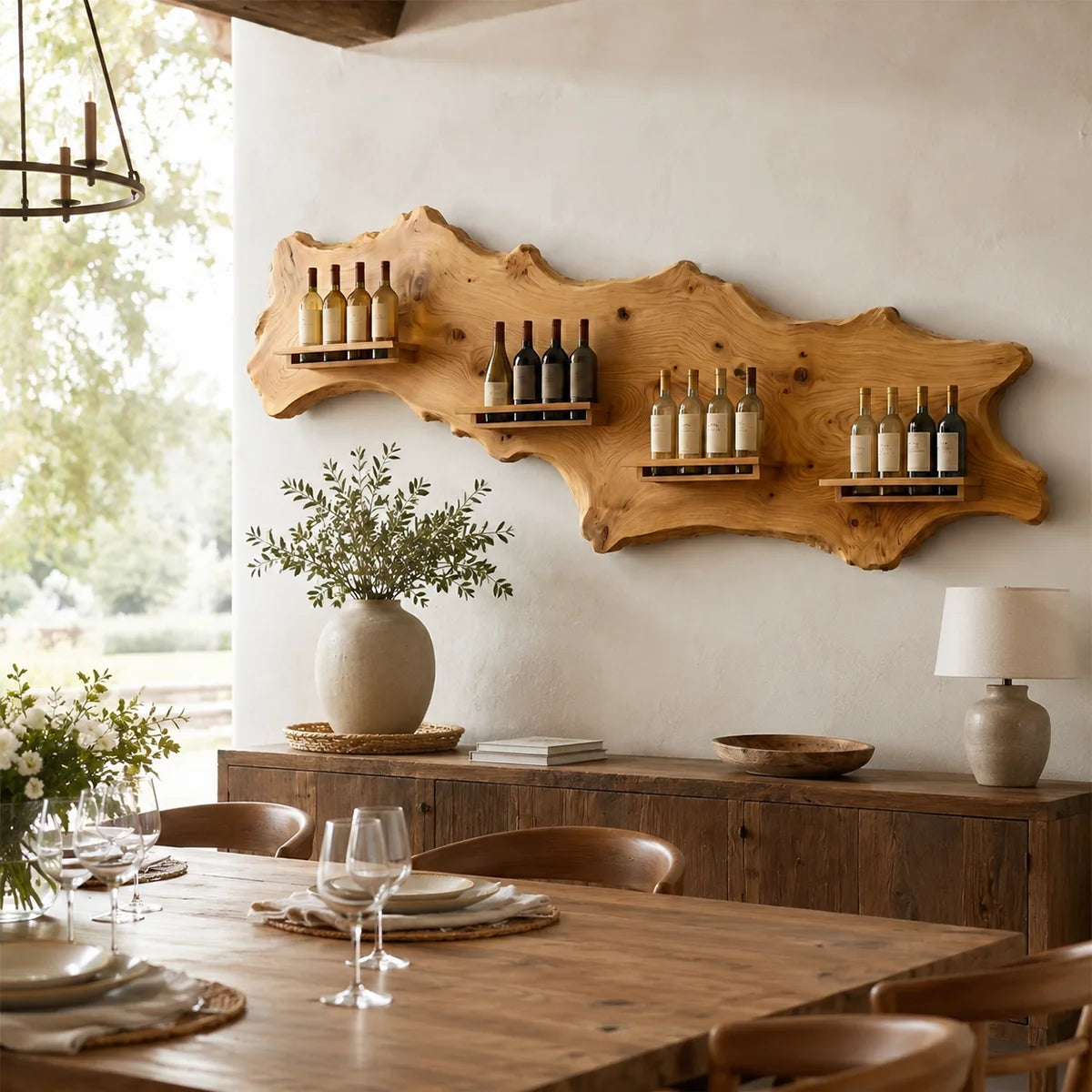 Wildwood Gallery Live Edge Solid Wood Wine Rack for Dining Rooms TT006-4467