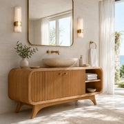 Fluted Single Sink Bathroom Vanity Cabinet TT006-1440