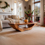 Sculptural Solid Wood Coffee Table – Handcrafted Organic Modern Living Room Table
