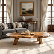 Organic Solid Wood Coffee Table – Handcrafted Rustic Modern Design TH003-6475