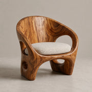 Organic Solid Wood Lounge Chair | Sculptural Handcrafted Wooden Accent Chair TT006-2626