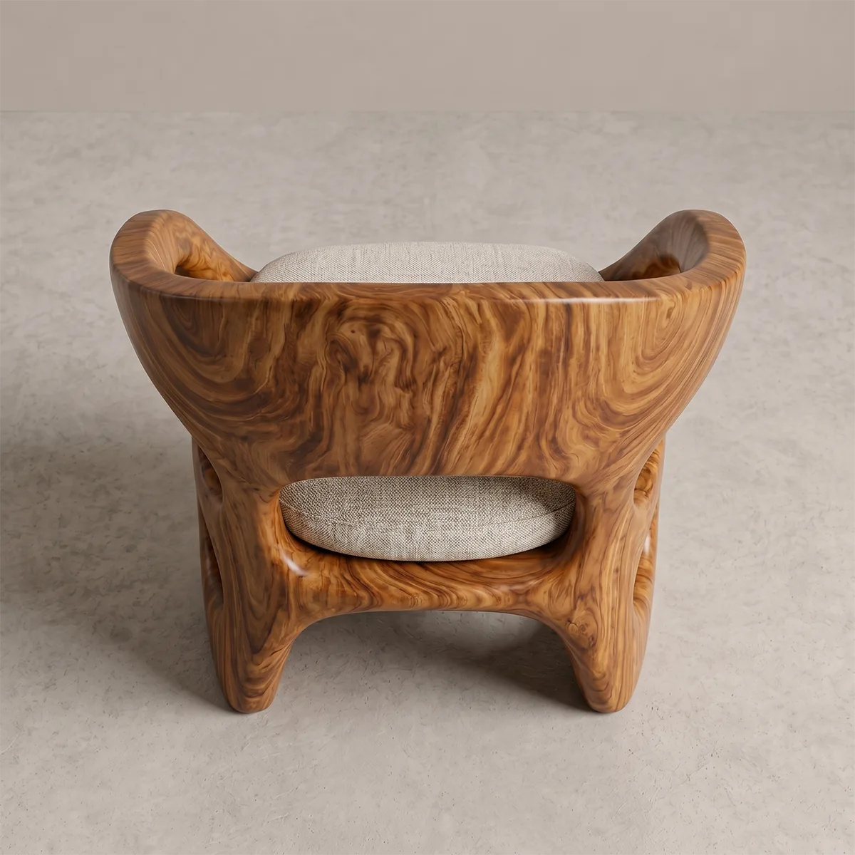 Organic Solid Wood Lounge Chair | Sculptural Handcrafted Wooden Accent Chair TT006-2626