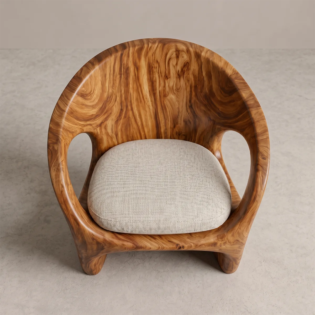 Organic Solid Wood Lounge Chair | Sculptural Handcrafted Wooden Accent Chair TT006-2626