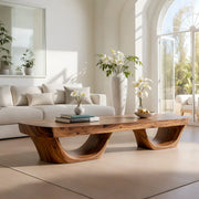 Natural Solid Wood Coffee Table – Contemporary Sculptural Table