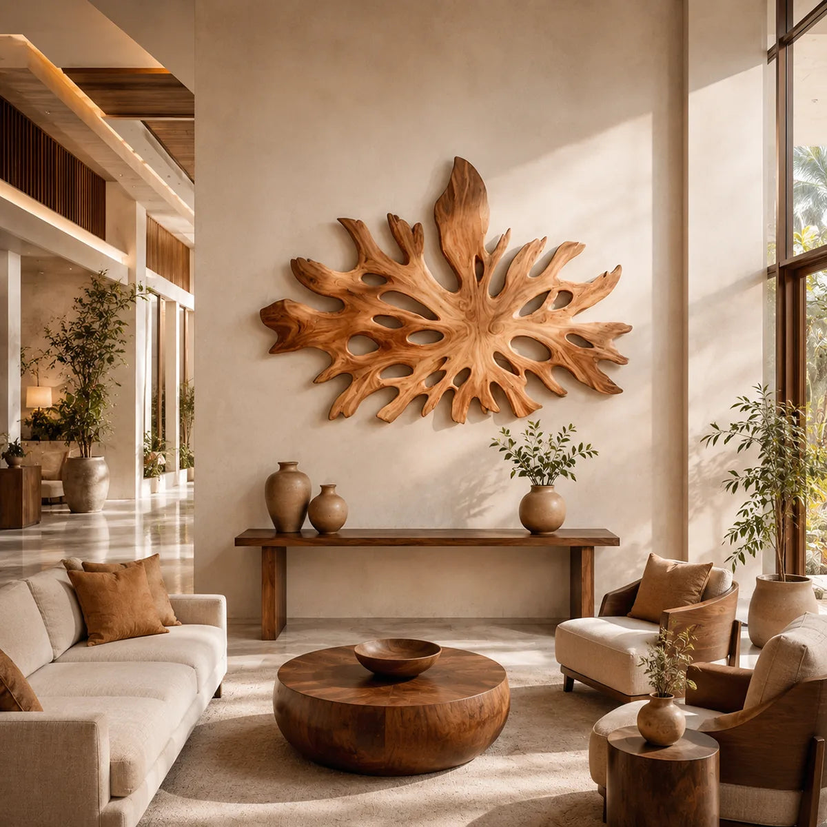 Carved Monstera Leaf Wood Wall Art | Botanical Wooden Wall Decor for Living Room, Entryway & Office TT006-5785