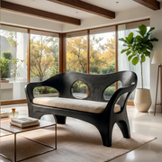 Luxury Organic Wooden Sofa with Sculptural Open-Frame Curves