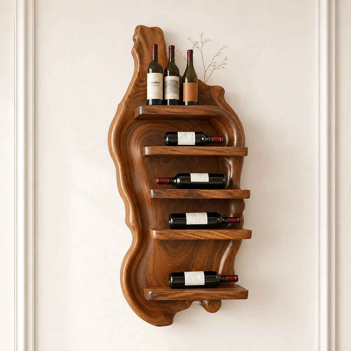 Rivercrest Sculptural Wall Wine Holder for Modern Homes & Wine Lovers TT006-2984