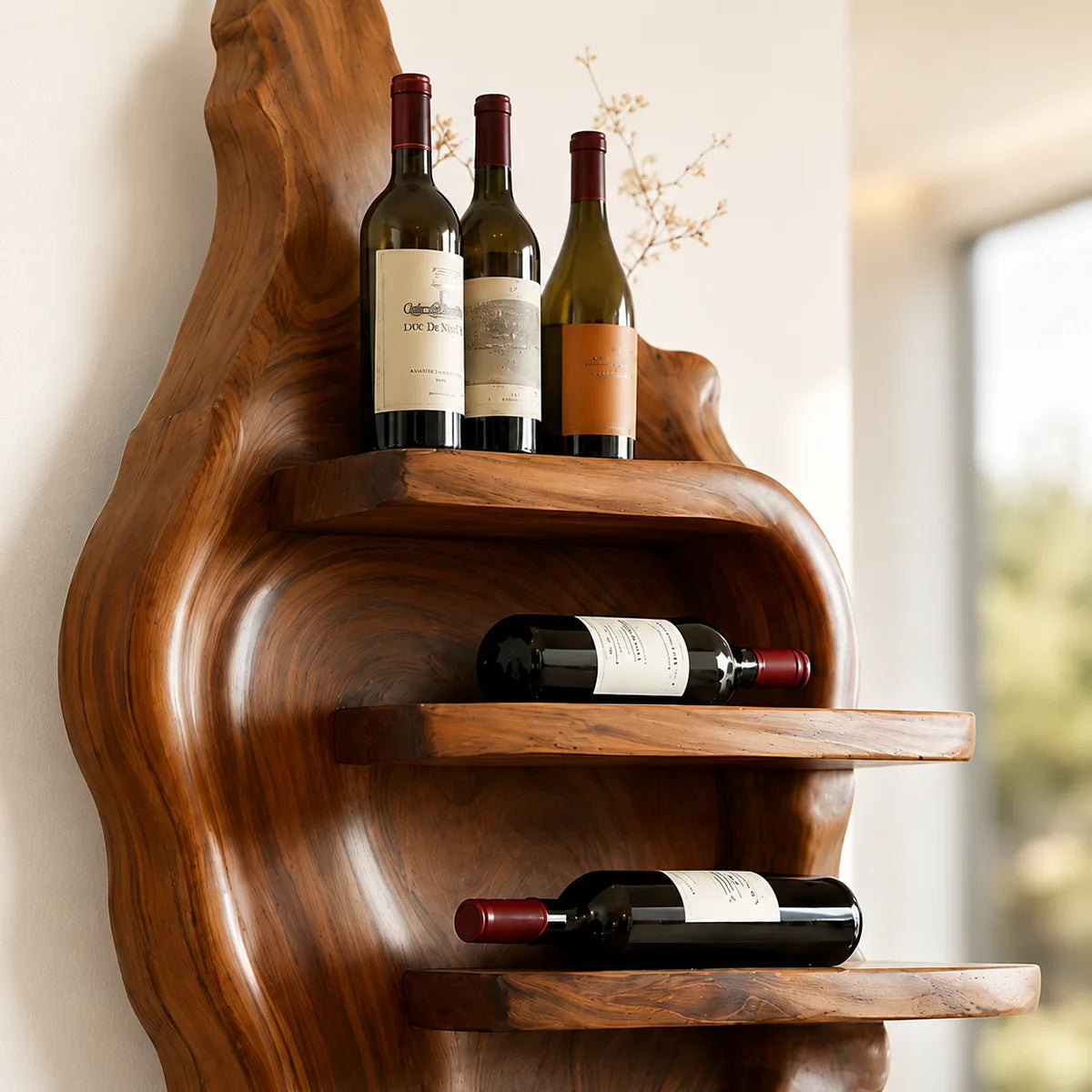 Rivercrest Sculptural Wall Wine Holder for Modern Homes & Wine Lovers TT006-2984