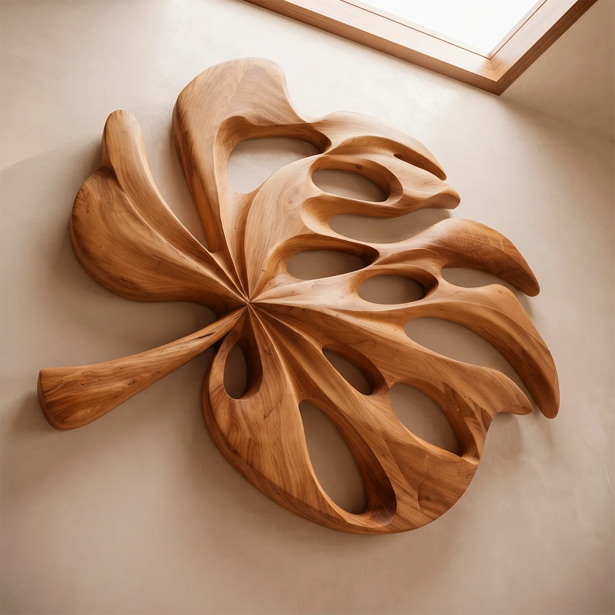 Carved Monstera Leaf Wood Wall Art | Tropical Botanical Wall Decor for Living Room, Entryway & Office TT006-3316
