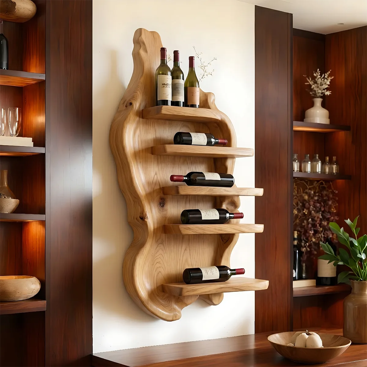 Rivercrest Sculptural Wall Wine Holder for Modern Homes & Wine Lovers TT006-2984