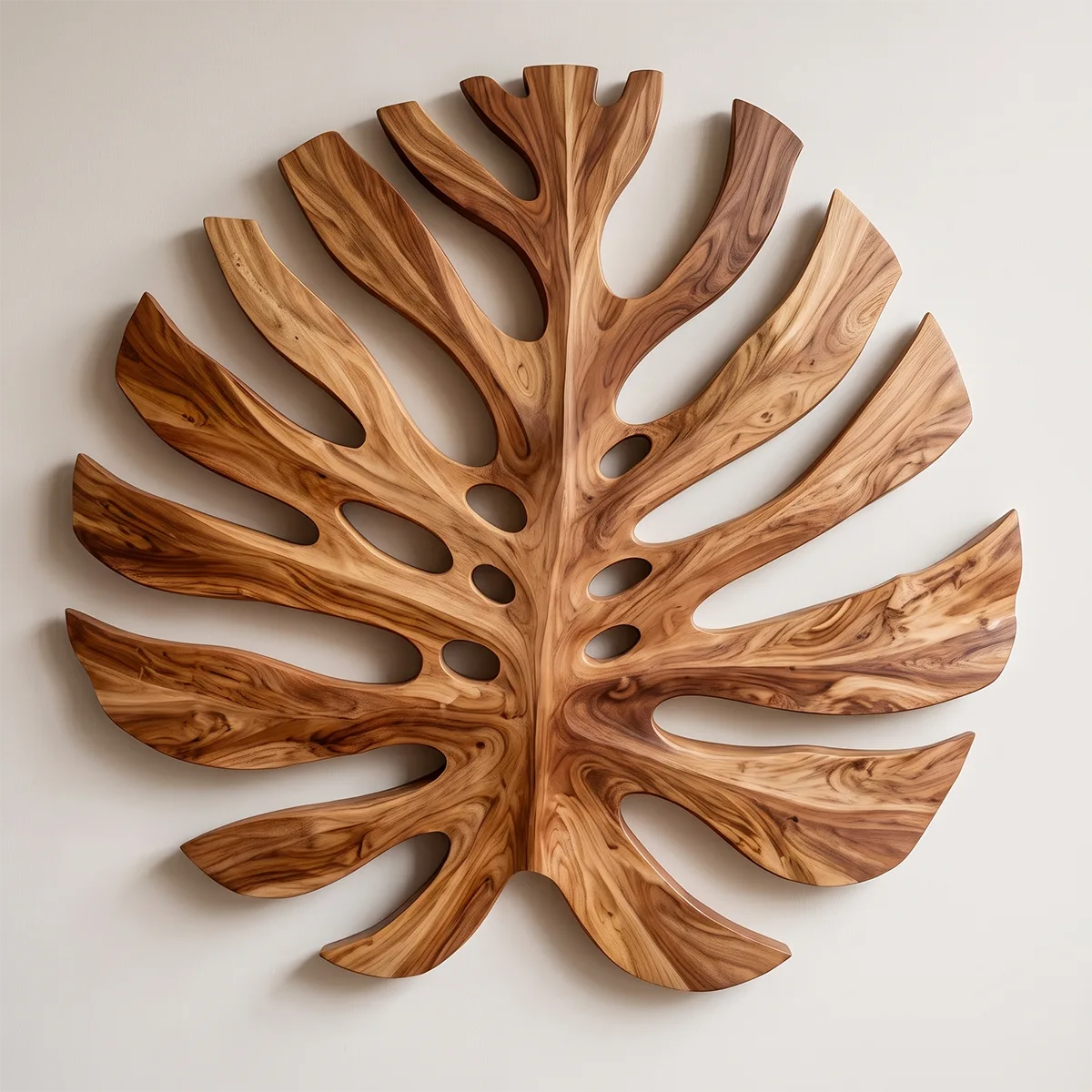 Large Monstera Leaf Wood Wall Art | Botanical Wooden Wall Decor for Bedroom, Living Room & Modern Home TT006-3388