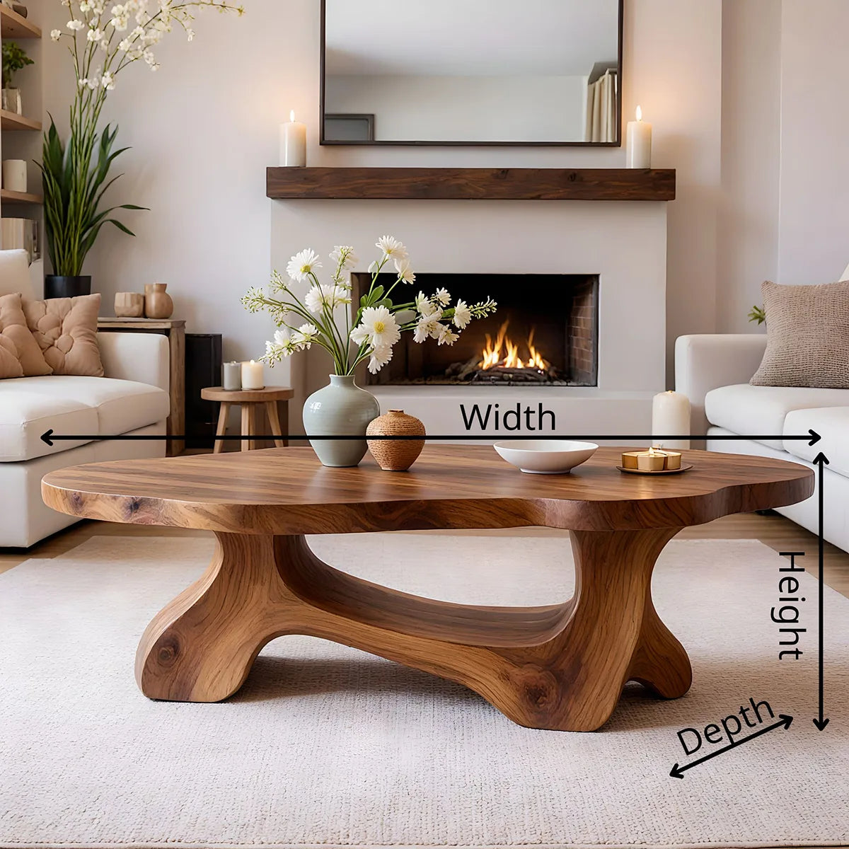 Natural Wood Coffee Table – Handmade Modern Organic Furniture