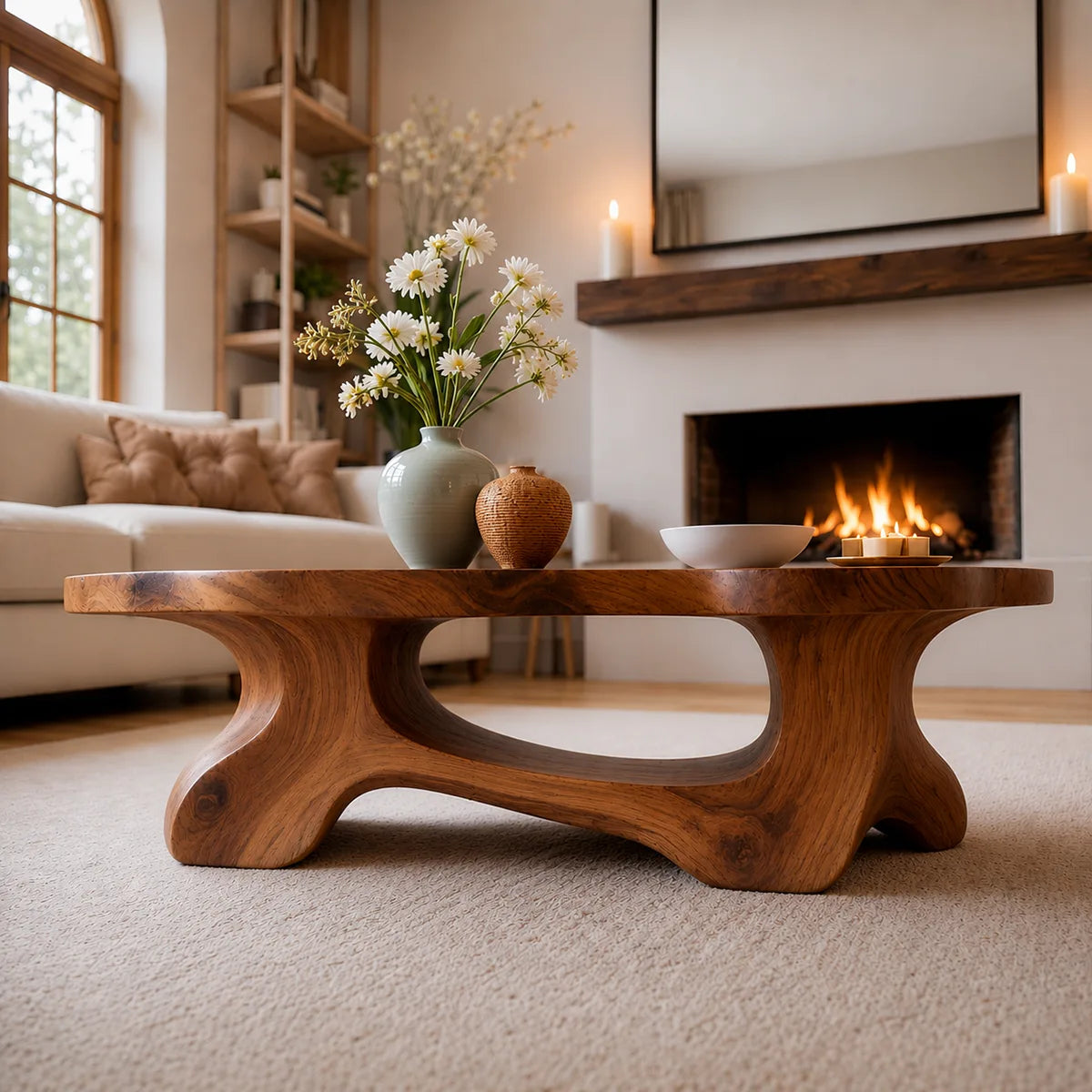 Natural Wood Coffee Table – Handmade Modern Organic Furniture