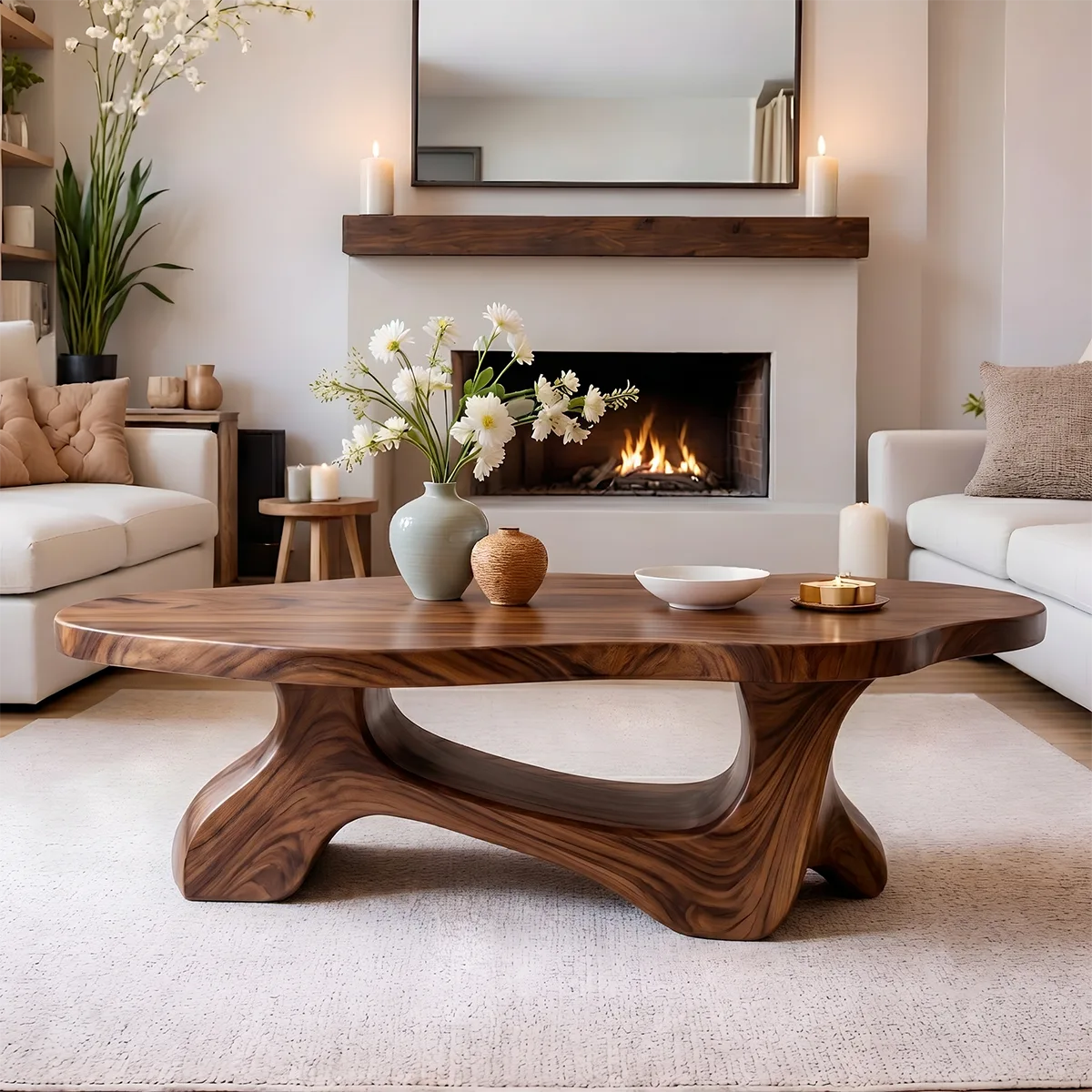 Natural Wood Coffee Table – Handmade Modern Organic Furniture
