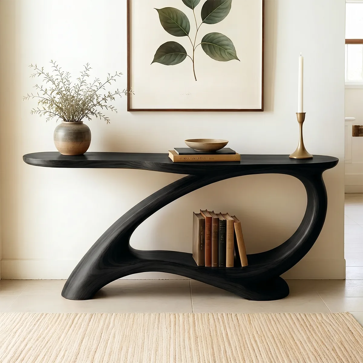 Sculptural Solid Wood Console Table | Modern Organic Furniture