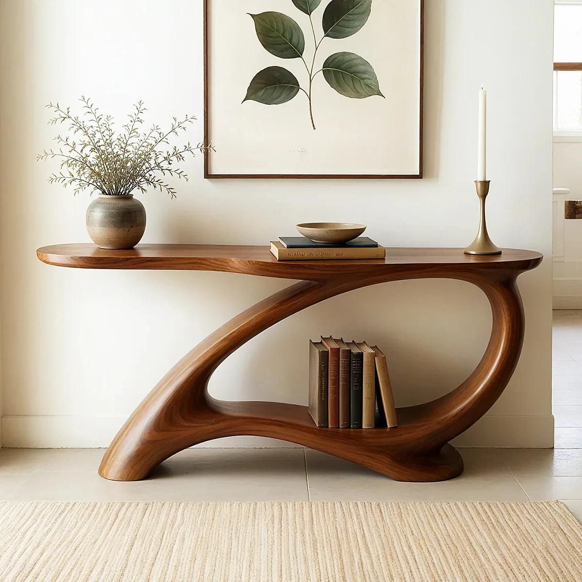 Sculptural Solid Wood Console Table | Modern Organic Furniture