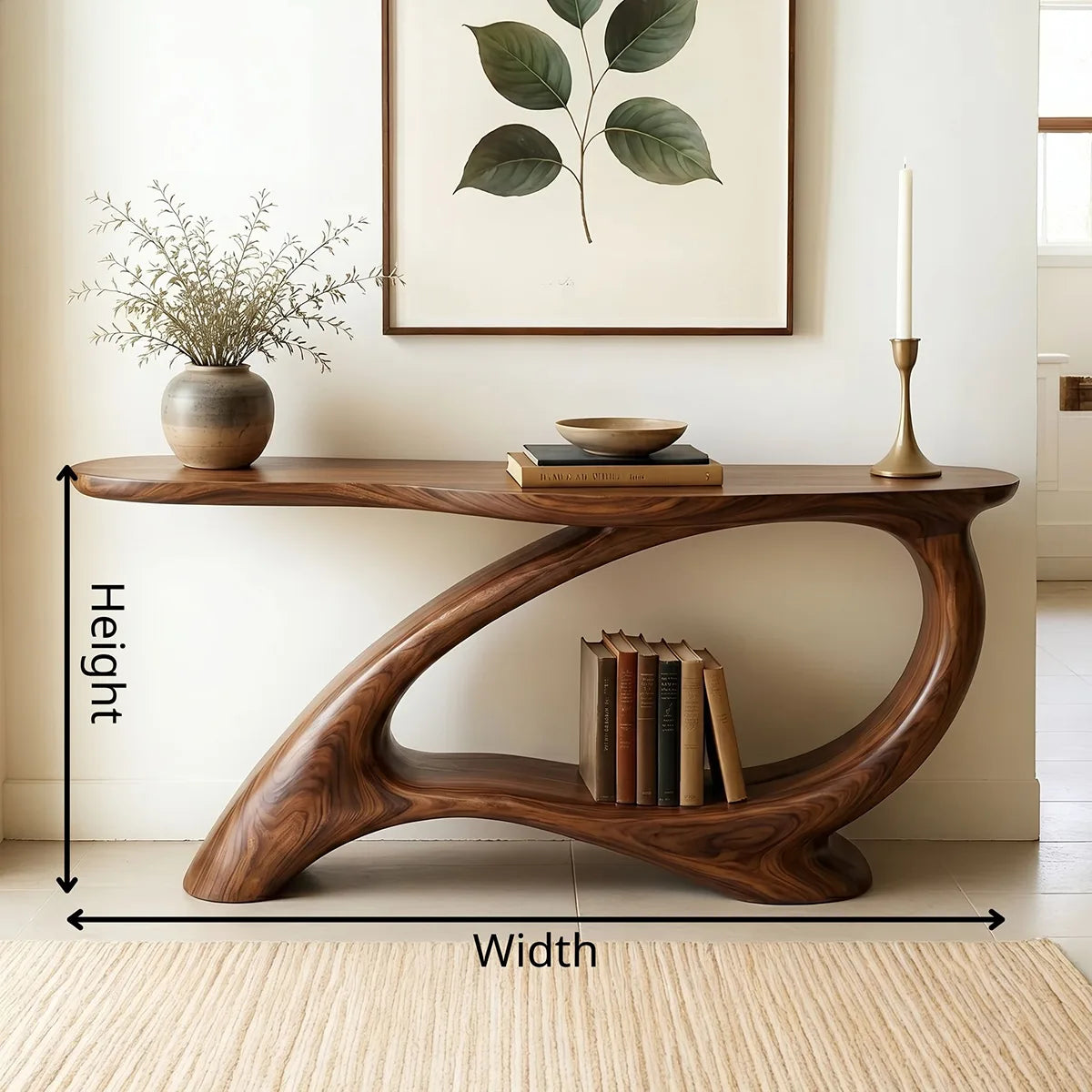 Sculptural Solid Wood Console Table | Modern Organic Furniture