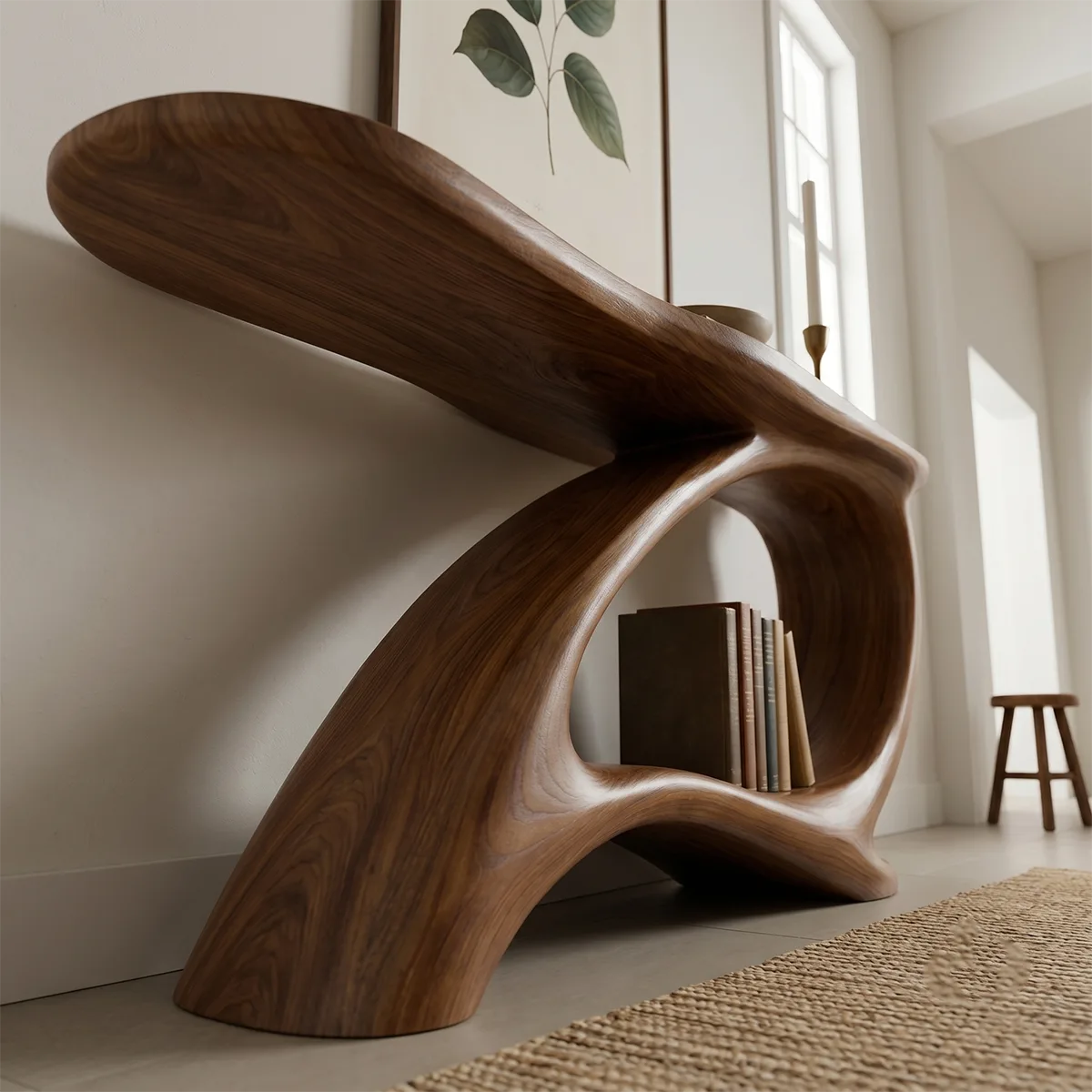 Sculptural Solid Wood Console Table | Modern Organic Furniture