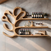 Arbor Halo Solid Wood Wall Wine Rack for Modern Dining Rooms TT006-9711