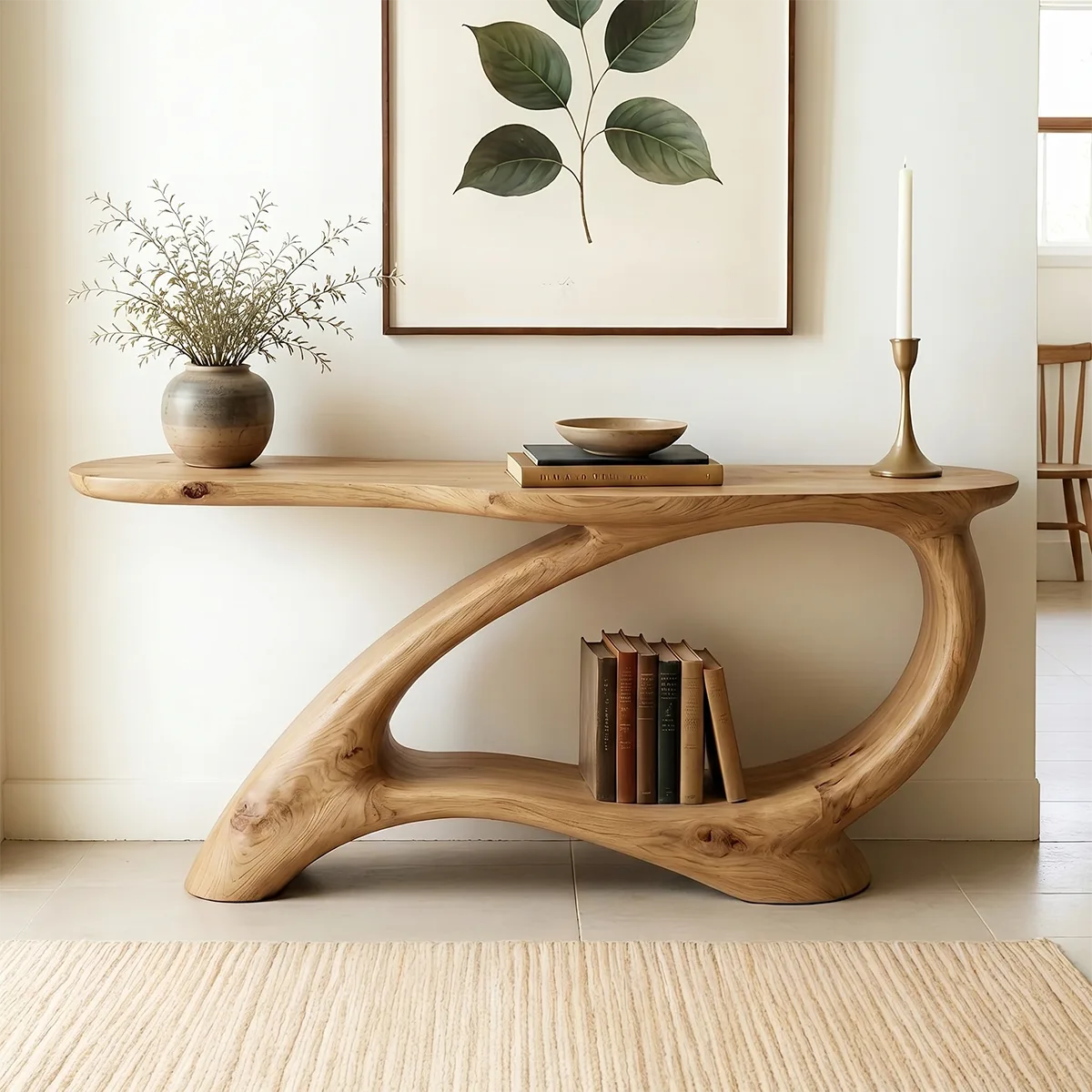 Sculptural Solid Wood Console Table | Modern Organic Furniture