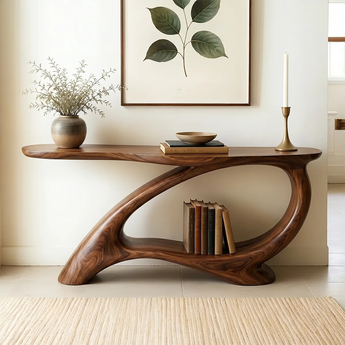 Sculptural Solid Wood Console Table | Modern Organic Furniture
