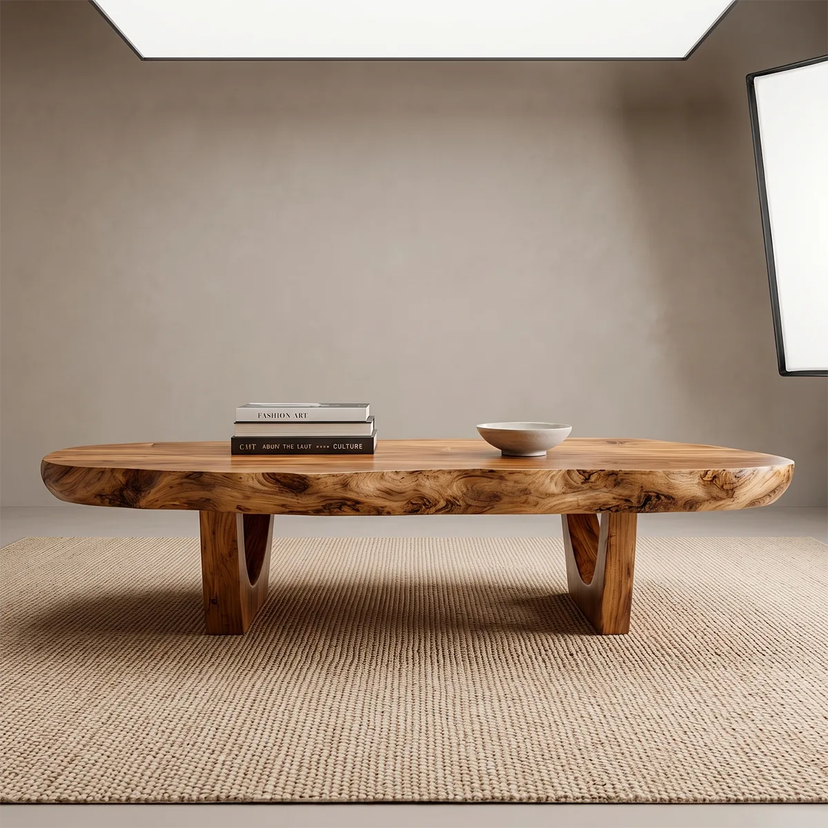 Organic Live Edge Coffee Table | Solid Wood Sculptural Center Table TT006-7965