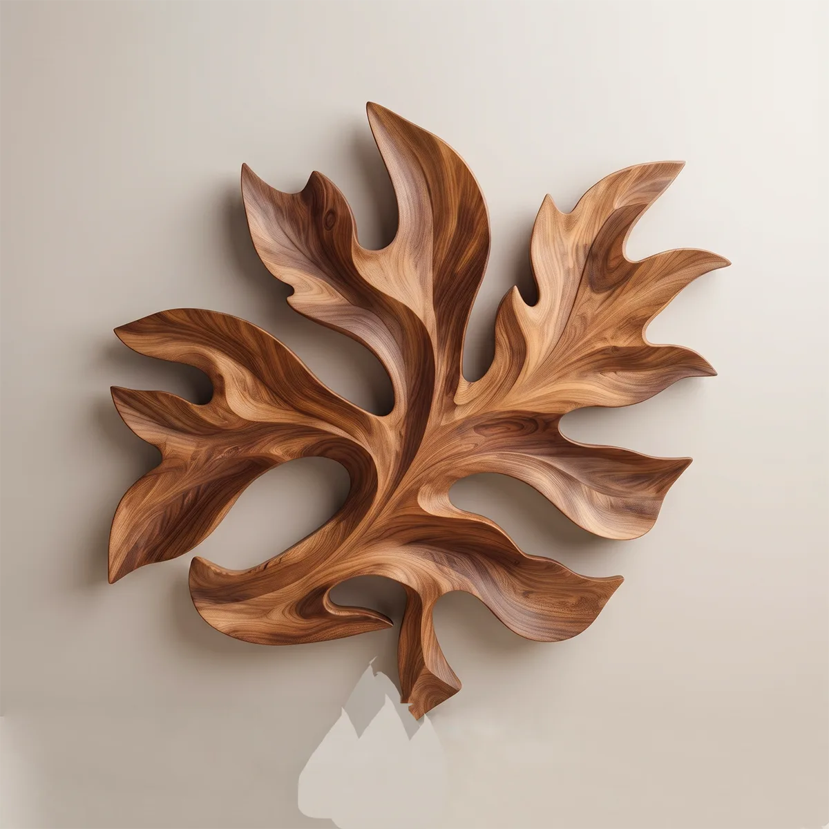 Abstract Tropical Leaf Wood Wall Art | Botanical Wooden Wall Decor for Bedroom, Living Room & Modern Home TT006-5147