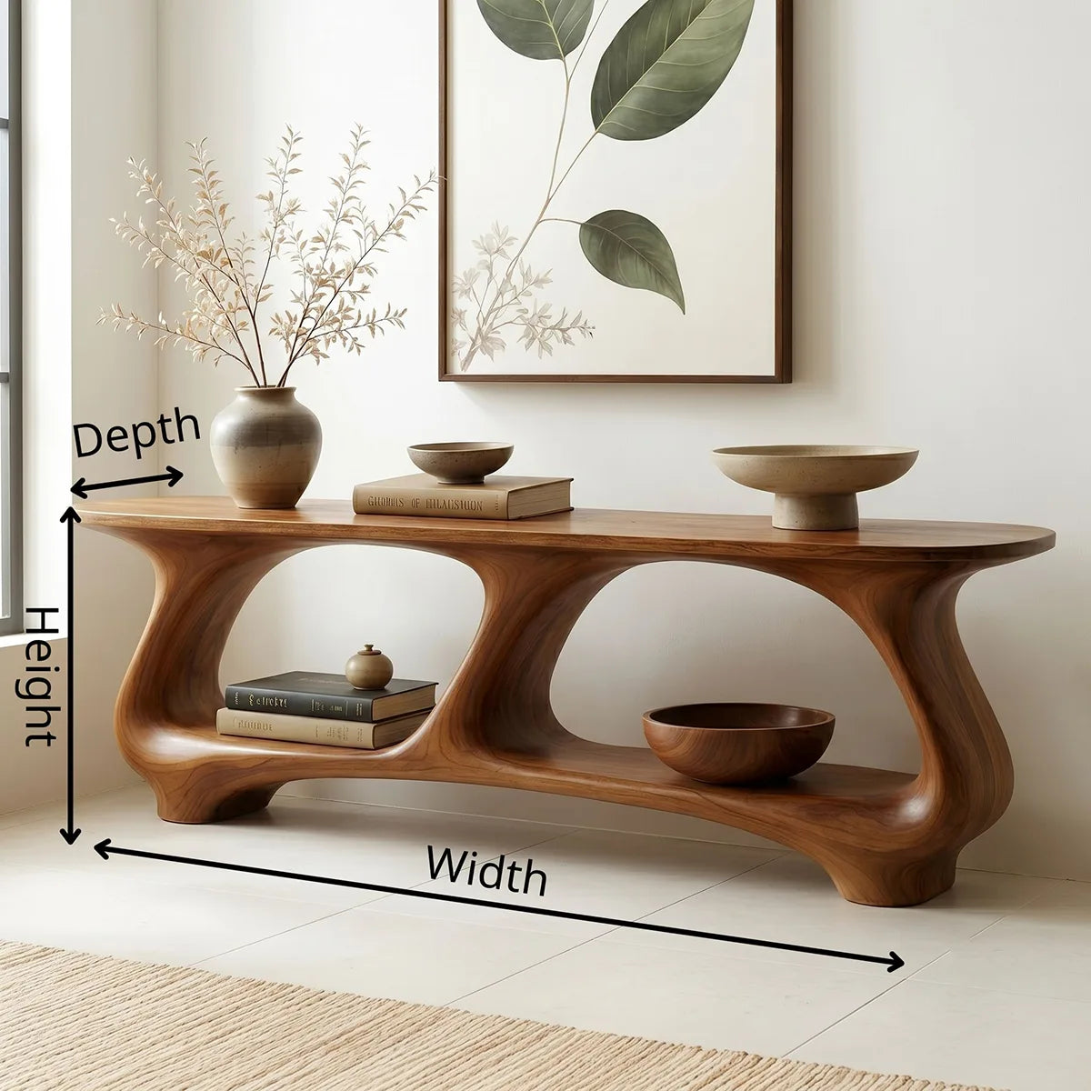 Luxury Solid Wood Console Table – Contemporary Entryway Accent Table