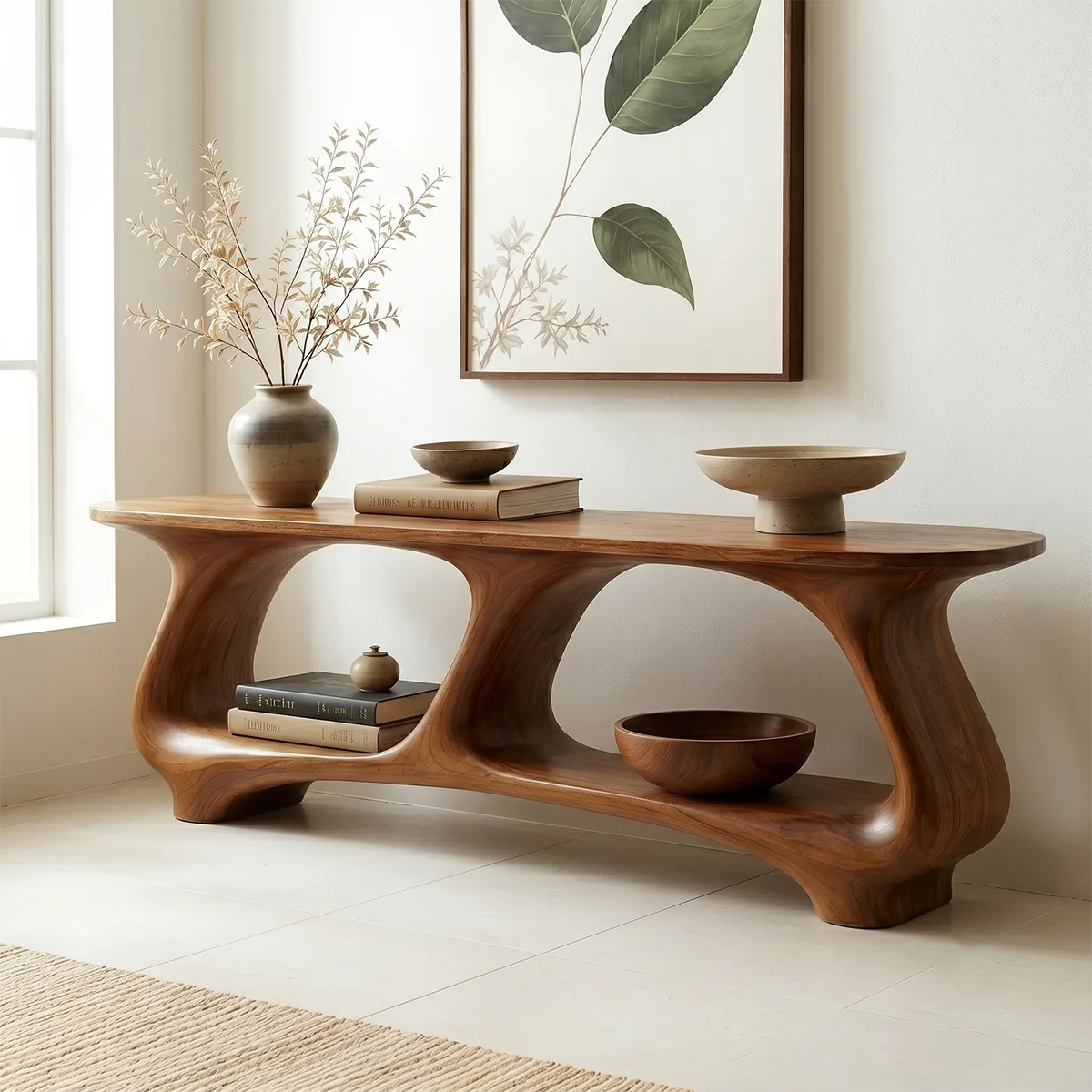 Luxury Solid Wood Console Table – Contemporary Entryway Accent Table