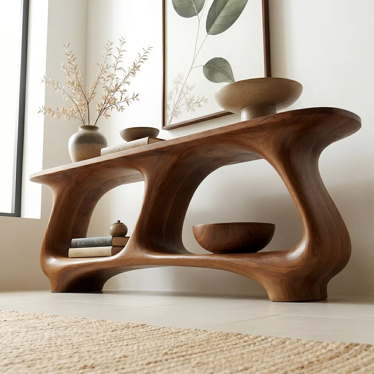 Luxury Solid Wood Console Table – Contemporary Entryway Accent Table