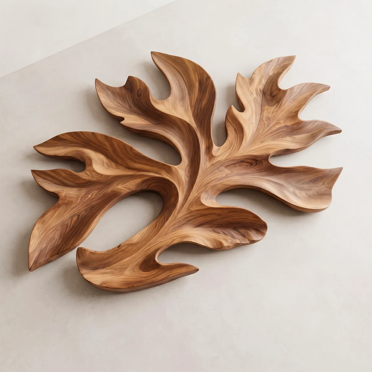 Abstract Tropical Leaf Wood Wall Art | Botanical Wooden Wall Decor for Bedroom, Living Room & Modern Home TT006-5147