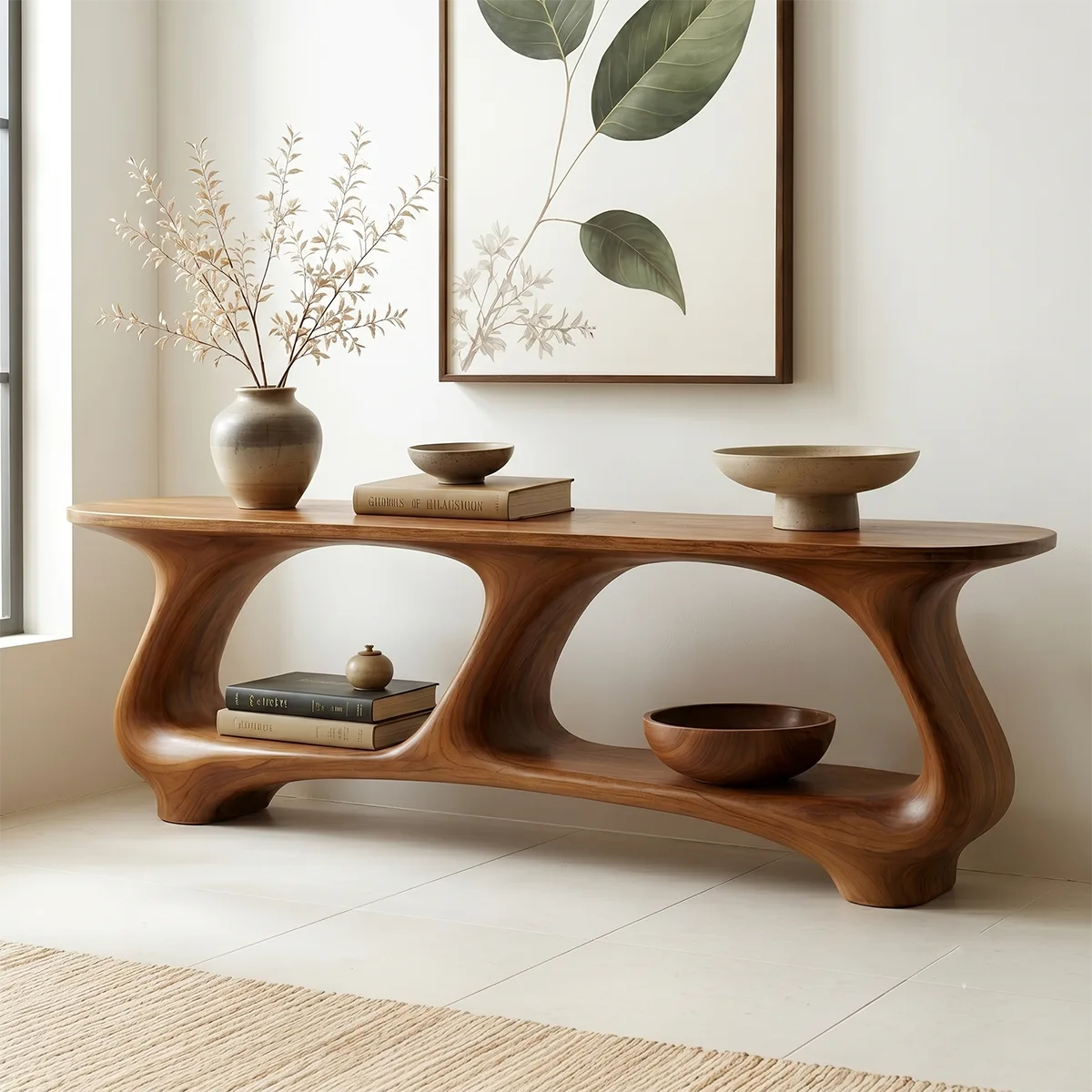 Luxury Solid Wood Console Table – Contemporary Entryway Accent Table