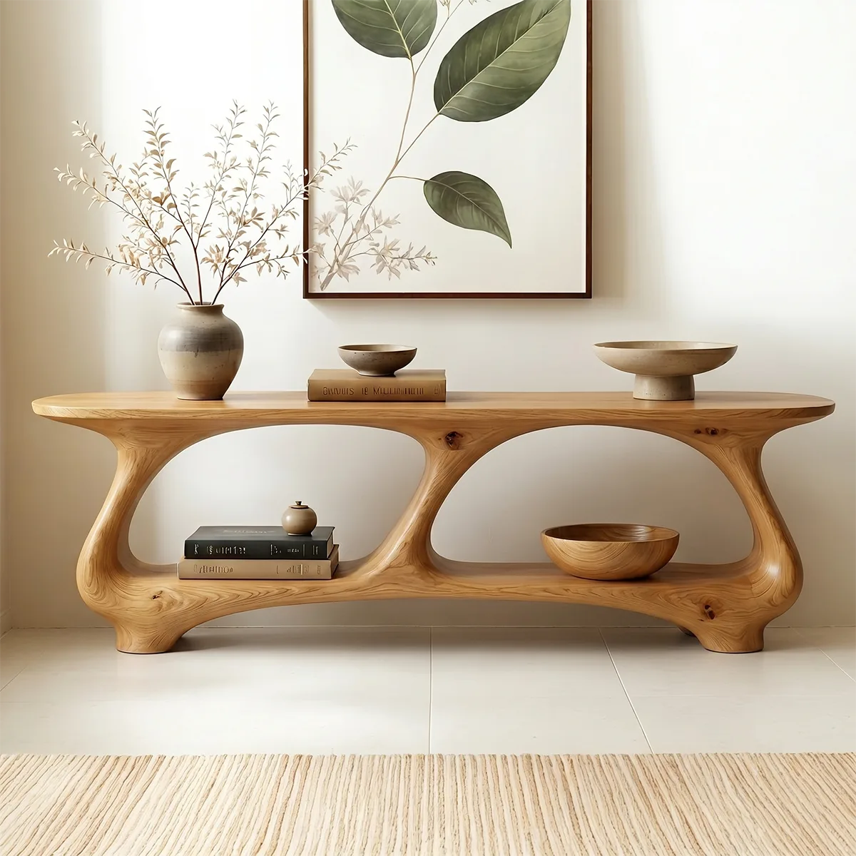 Luxury Solid Wood Console Table – Contemporary Entryway Accent Table