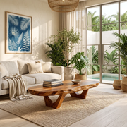Organic Live Edge Coffee Table | Solid Wood Sculptural Center Table TT006-7965