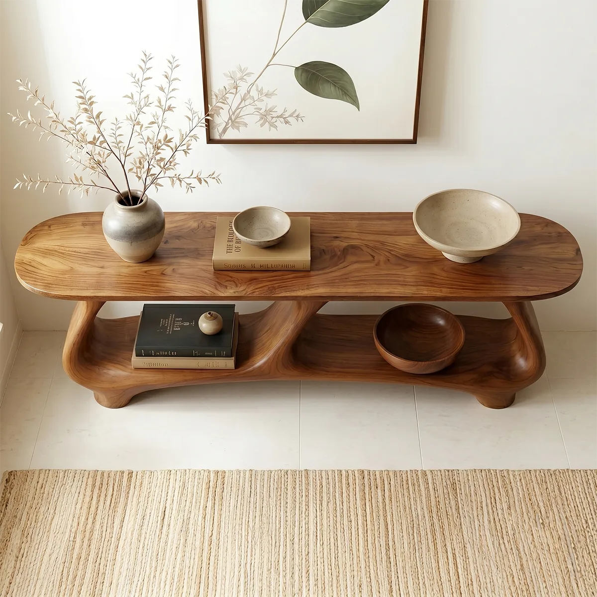 Luxury Solid Wood Console Table – Contemporary Entryway Accent Table