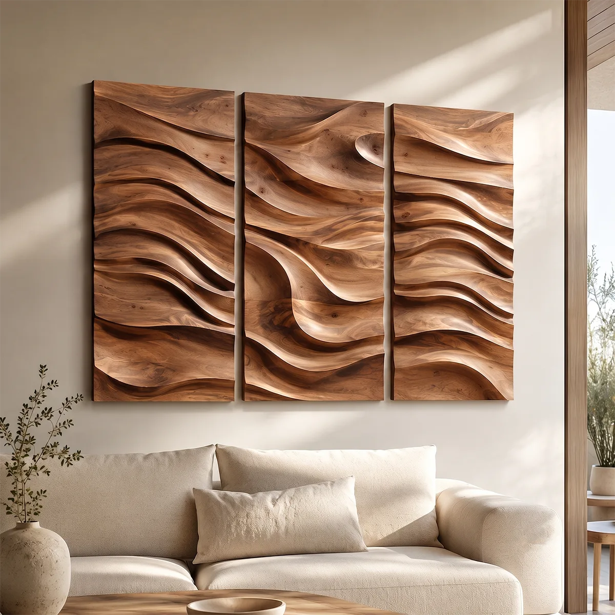 Abstract Wave Wood Wall Art | Modern Wooden Wall Decor for Living Room, Bedroom & Office TT006-9434