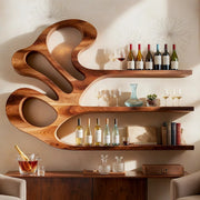 Elegant Grain Solid Wood Wall Wine Rack for Modern Dining Rooms TT006-9203