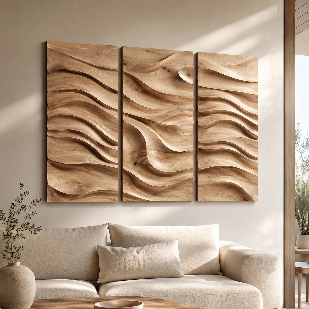 Abstract Wave Wood Wall Art | Modern Wooden Wall Decor for Living Room, Bedroom & Office TT006-9434