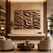 Abstract Wave Wood Wall Art | Modern Wooden Wall Decor for Living Room, Bedroom & Office TT006-9434