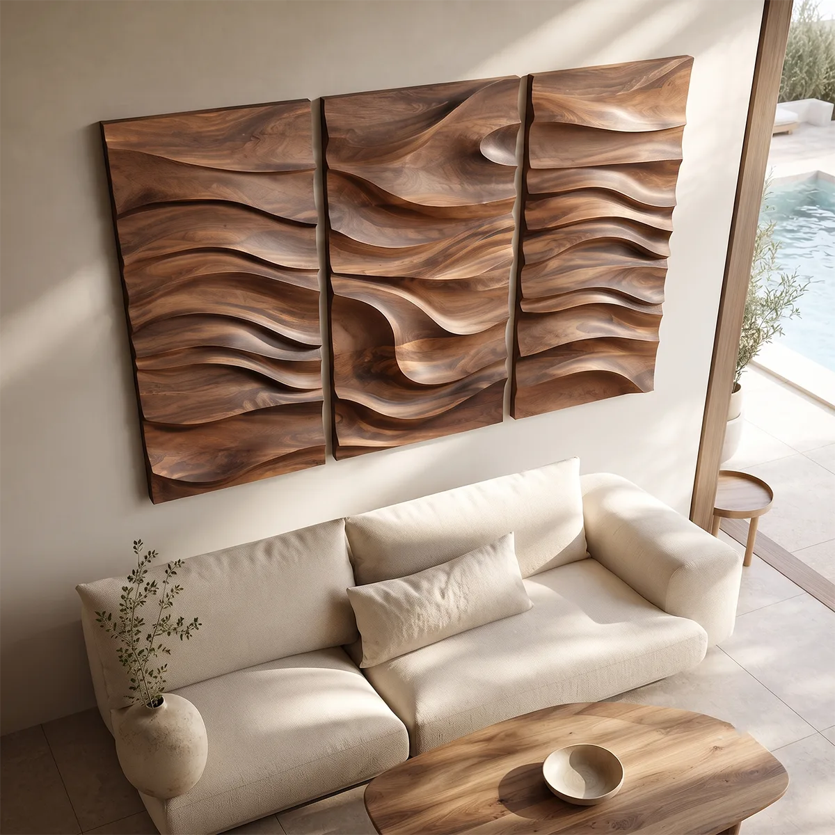 Abstract Wave Wood Wall Art | Modern Wooden Wall Decor for Living Room, Bedroom & Office TT006-9434