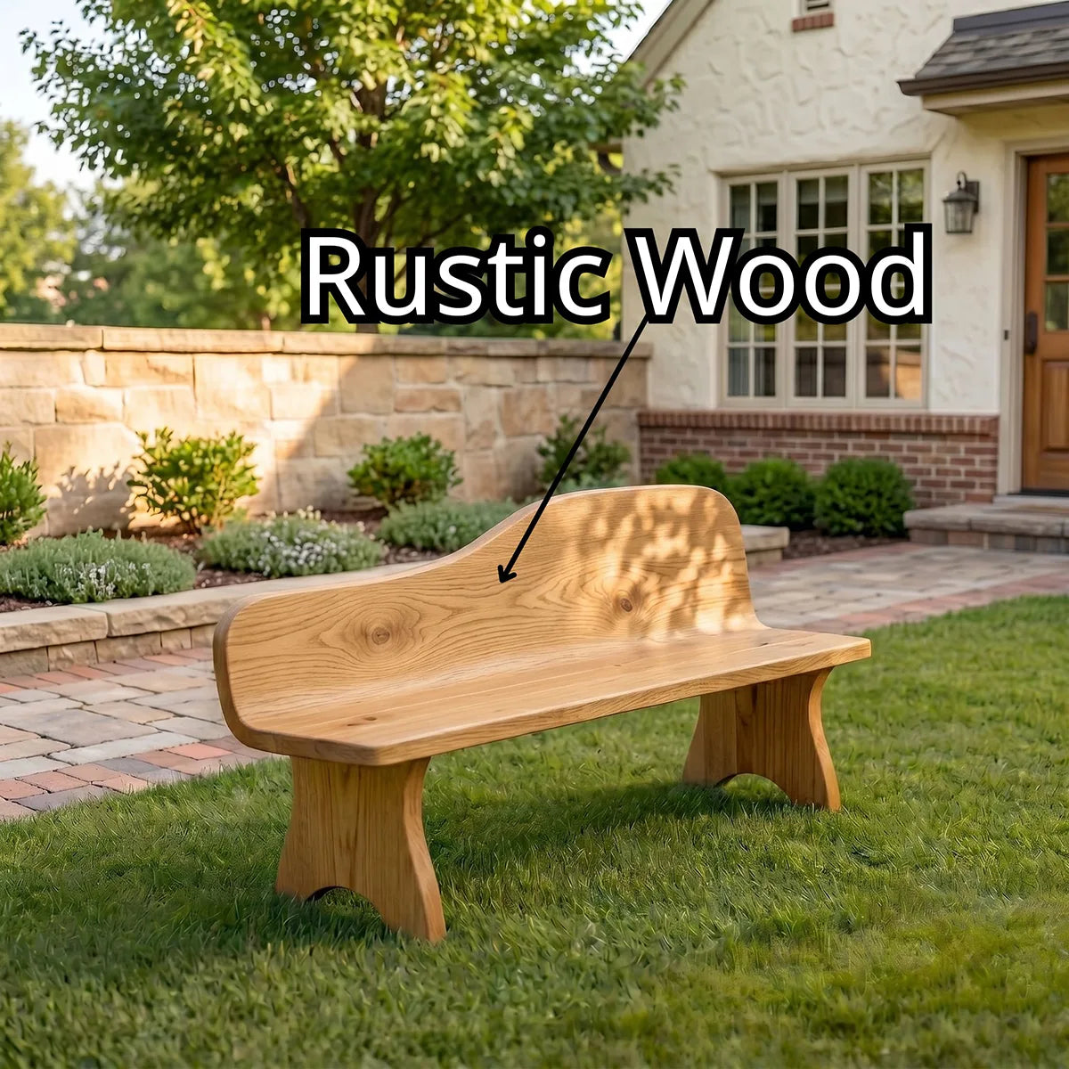 Handcrafted Solid Wood Outdoor Garden Bench