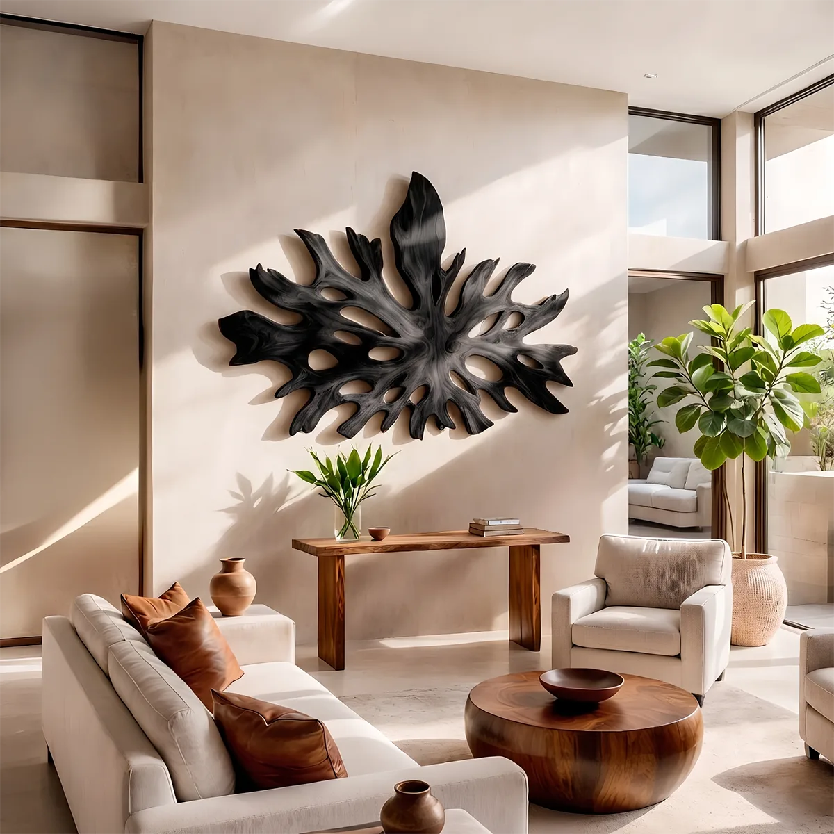 Carved Monstera Leaf Wood Wall Art | Botanical Wooden Wall Decor for Living Room, Entryway & Office TT006-5785