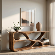 Solid Wood Console Table – Organic Sculptural Design HL020-5294